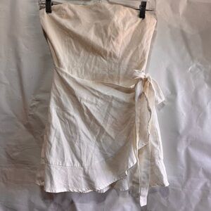 Princess Polly // white book of love wrap strapless mini dress size 4 aug1